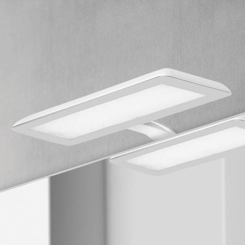 Ebir LED spiegellamp Nikita, wit/staalgrijs