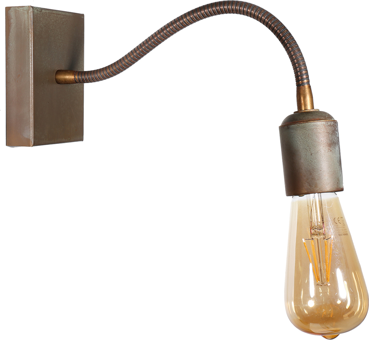 Moretti LUCE Met flexibele arm - messing wandlamp Orio