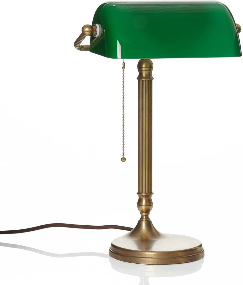 Berliner Messinglamp Handgemaakte bankierslamp JIVAN