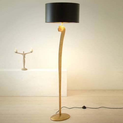 J. Holländer Elegante vloerlamp LORGOLIOSO in goud-zwart