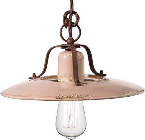 Ferro Luce Keramische hanglamp Giorgia, 30 cm, oud roze