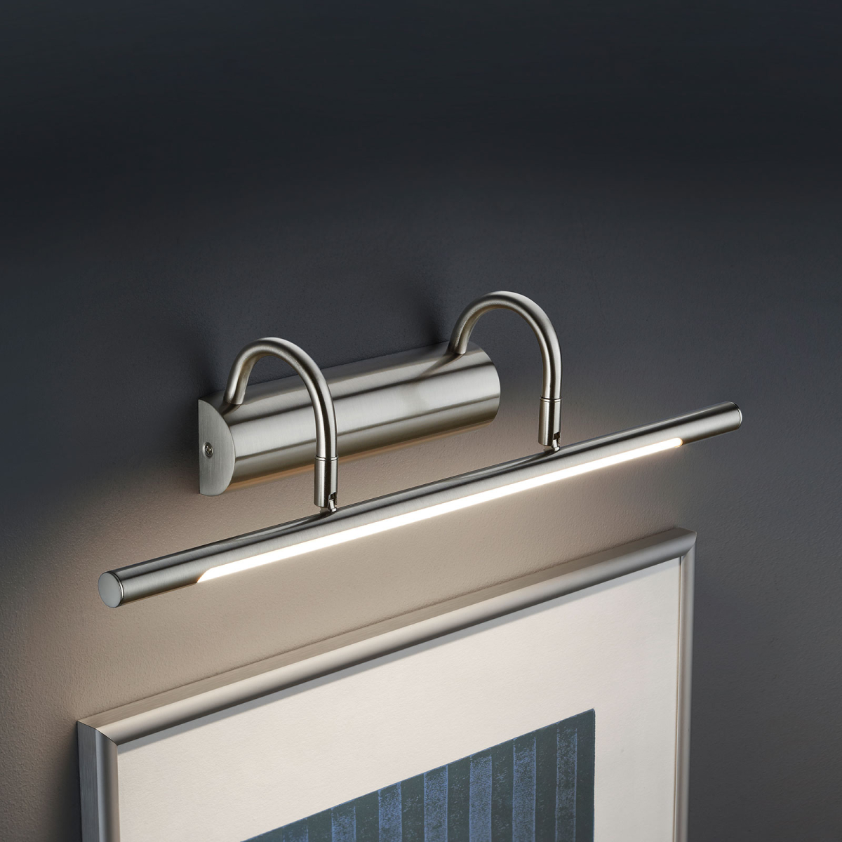 Trio Lighting Mat nikkelkleurige LED schilderij-wandlamp Lorena