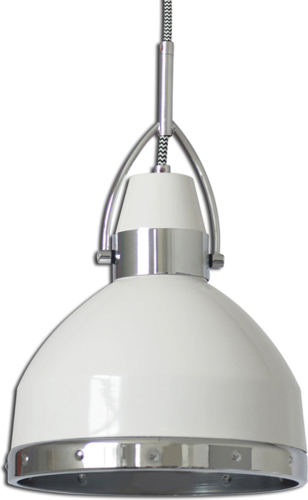 Naeve Leuchten Witte hanglamp Britta in industrial design