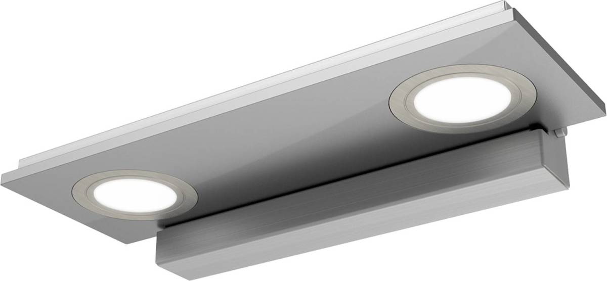 Evotec 2-lichts LED-wandlamp Pano, metallic