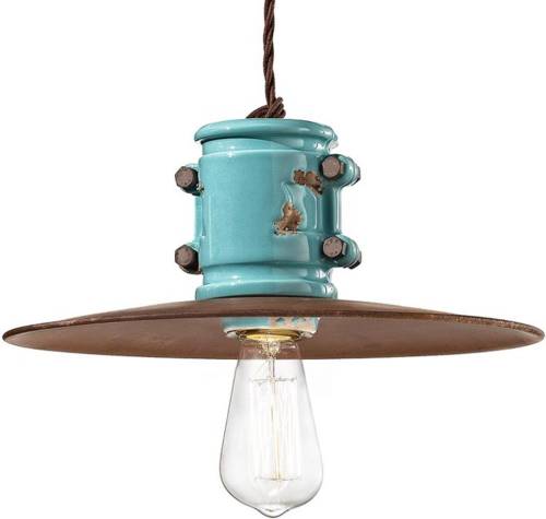 Ferro Luce Vintage hanglamp Nicolo in turkoois