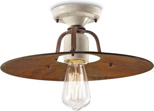 Ferro Luce Plafondlamp Riccardo met metalen kap, 40 cm