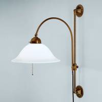 Berliner Messinglamp Rhodos - uitzwenkende messing wandlamp