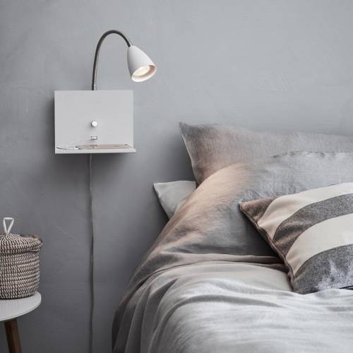 Markslöjd Wandlamp Logi met plank, wit