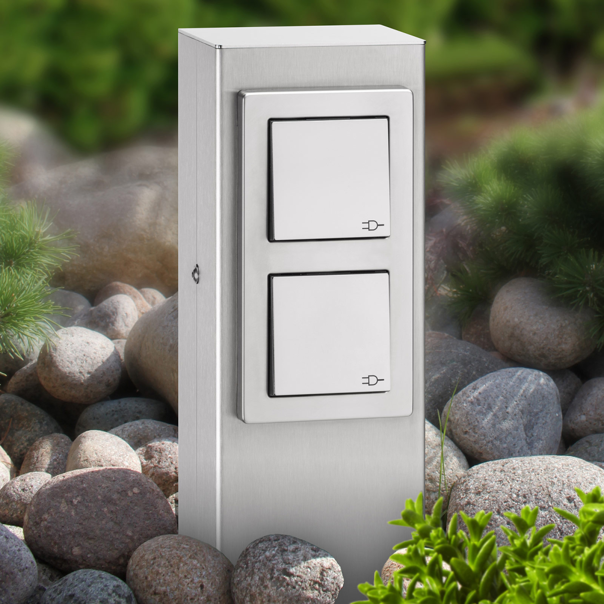 LCD Hoogwaardige stopcontactzuil van rvs, 4-voudig