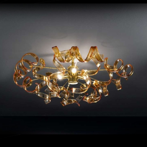 Mettallux Amberkleurige plafondlamp Amber, diameter 60 cm