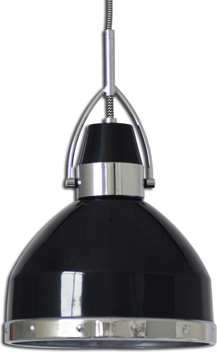 Naeve Leuchten Industrieel vormgegeven hanglamp Britta, zwart