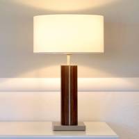 HerzBlut Dana tafellamp, houten voet noten