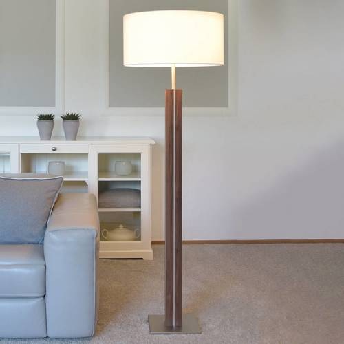 HerzBlut Dana vloerlamp, noten, wit