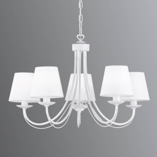 Trio Lighting Kroonluchter Cortez, wit, 5-lamps