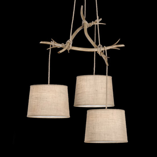 Mantra Hanglamp Sabine m. textiel lampenkappen, 3 lampjes