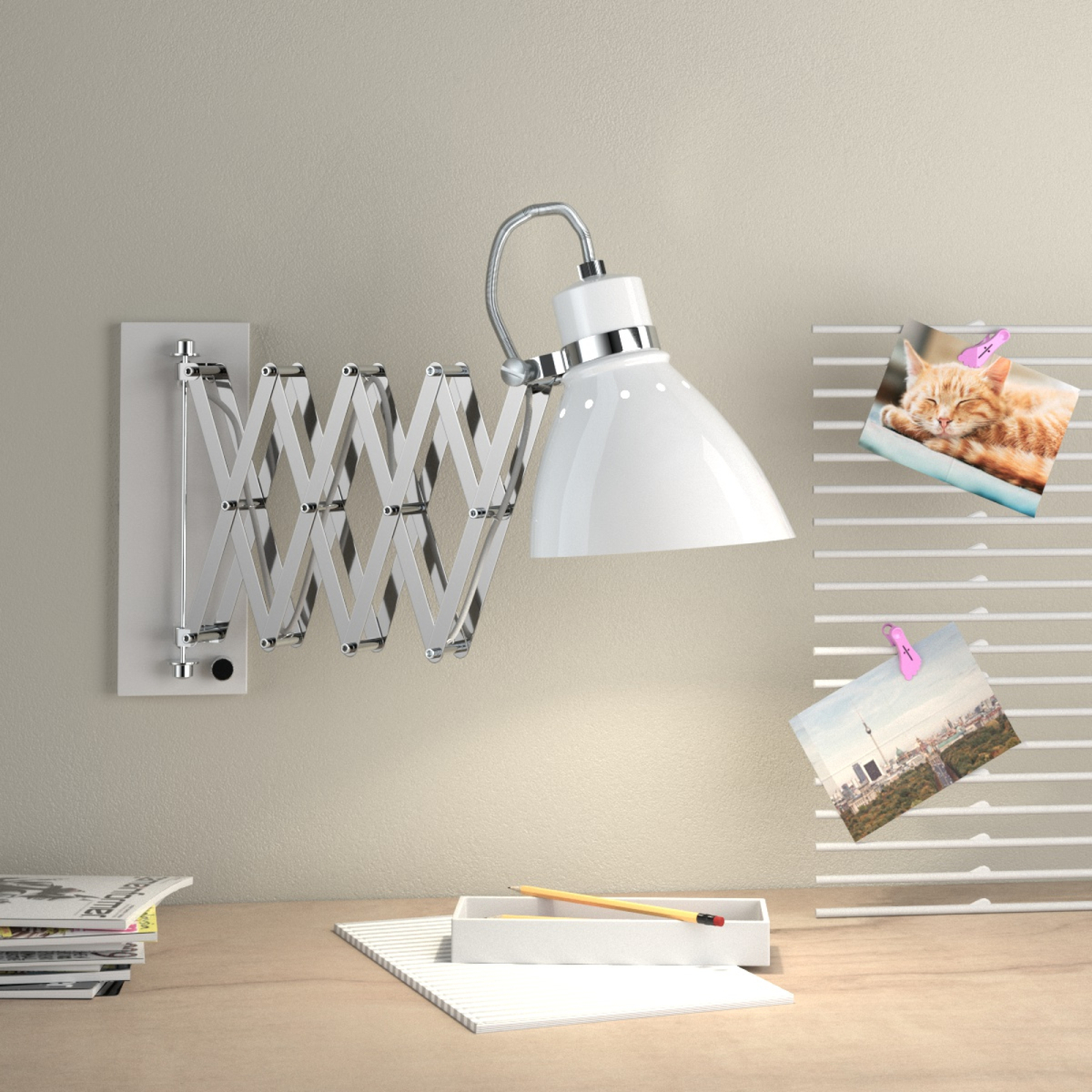 Steinhauer BV Metalen schaarlamp Kordian, wit