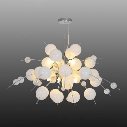 Naeve Leuchten Hanglamp Explosion in wit/chroom 98cm