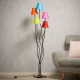 Naeve Leuchten Vloerlamp van textiel Colori 5-lamps multicolor