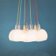 Naeve Leuchten Hanglamp Rainbow Bowl met witte kappen