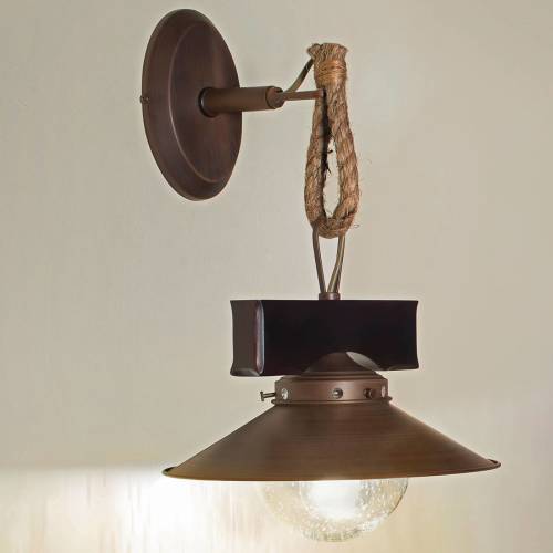 FARO BARCELONA Rustieke wandlamp Nudos in materiaalmix