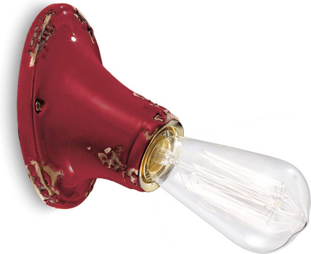 Ferro Luce Wandlamp C115 in vintage stijl wijnrood