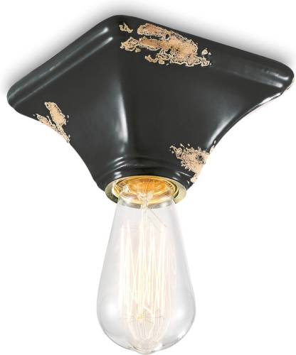Ferro Luce Vintage-plafondlamp C135 zwart