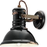 Ferro Luce Keramieken wandlamp C1693 industriële stijl zwart