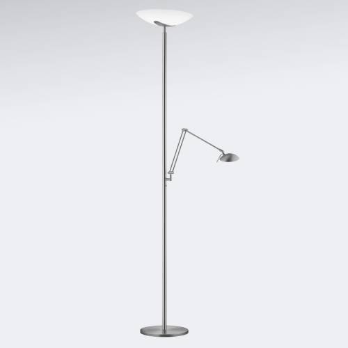 Knapstein LED uplighter Lya met leeslamp in nikkel-chroom