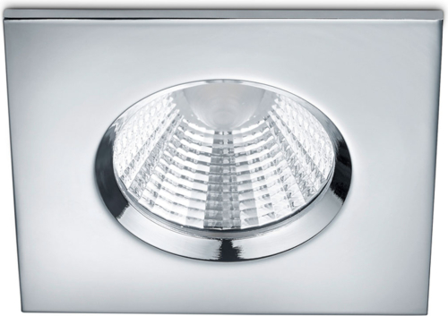 Trio Lighting Vierkante LED inbouwspot Zagros IP65, chroomkl