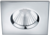 Trio Lighting Vierkante LED inbouwspot Zagros IP65, chroomkl