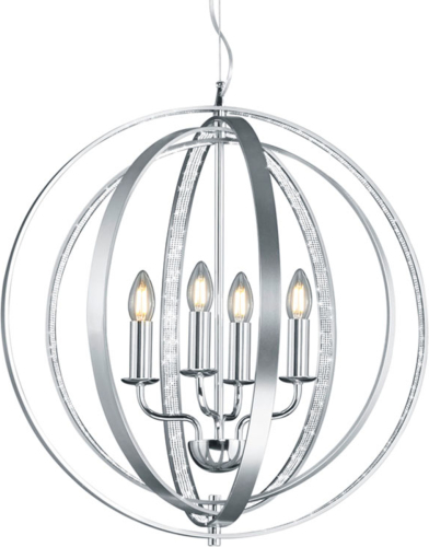 Trio Lighting Bolronde hanglamp Candela in aluminium en chroom