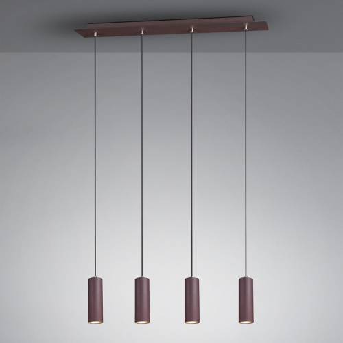 Trio Lighting Hanglamp Marley roest met vier lampjes