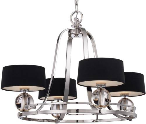 QUOIZEL Kroonluchter Gotham 4-lamps met textielkappen