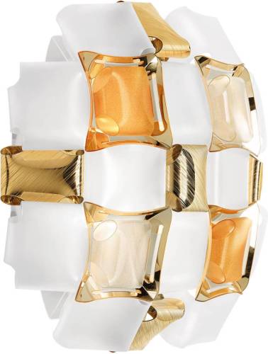 Slamp Mida wandlamp, 32x32 cm amber/wit