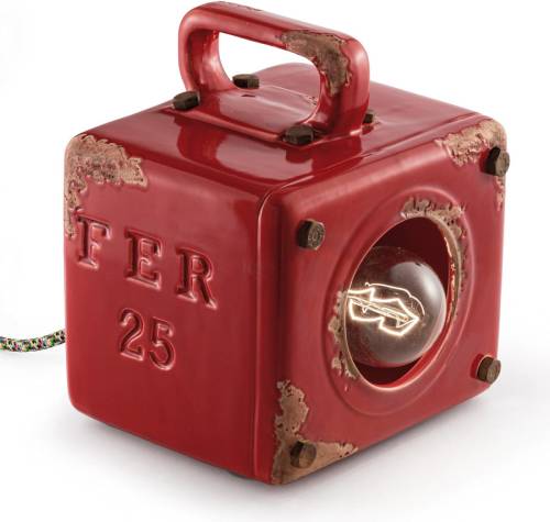 Ferro Luce Vintage-tafellamp Lorenzo in rood