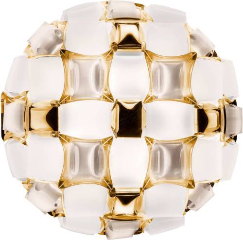 Slamp Mida wandlamp, 32x32 cm goud/wit