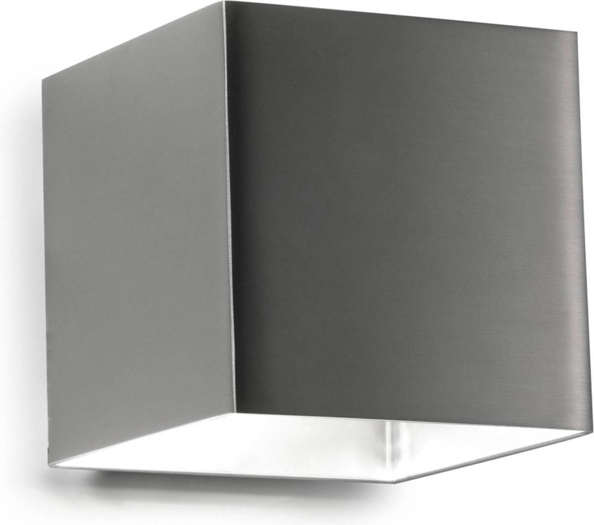 Pujol Vierkante LED-wandlamp Basic, nikkel