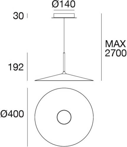 Linea Light LED hanglamp Poe plus, zwart