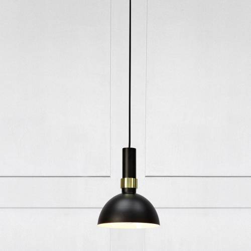 Markslöjd Zwarte hanglamp Larry met messingdetail