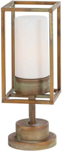 Moretti LUCE Sokkellamp Cubic³ 3369 messing antiek/opaal