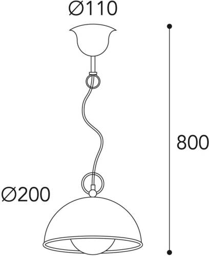 Moretti LUCE Hanglamp Circle goud / messing antiek, Ø20cm