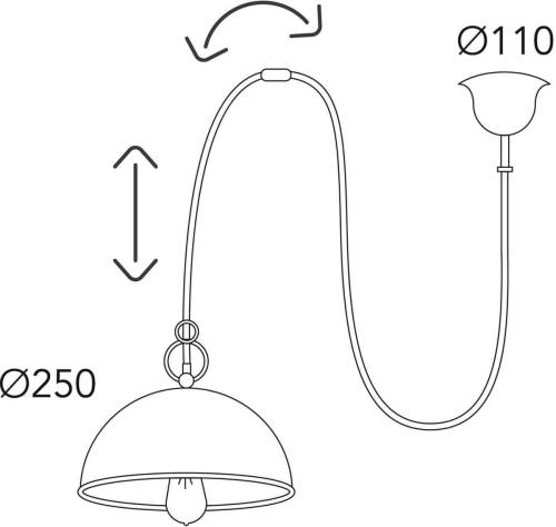 Moretti LUCE Lamp Circle decentraal1lamp messing gebruineerd