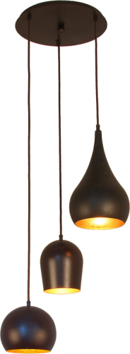 Menzel Solo hanglamp, 3-lamps rond
