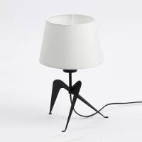 Aluminor Tafellamp Lola met stoffen kap, zwart-wit