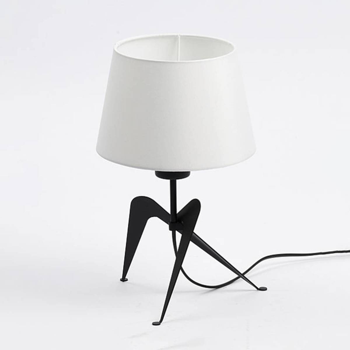 Aluminor Tafellamp Lola met stoffen kap, zwart-wit