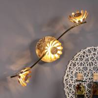ECO-Light LED-wandlamp Bloom 3-lamps goud