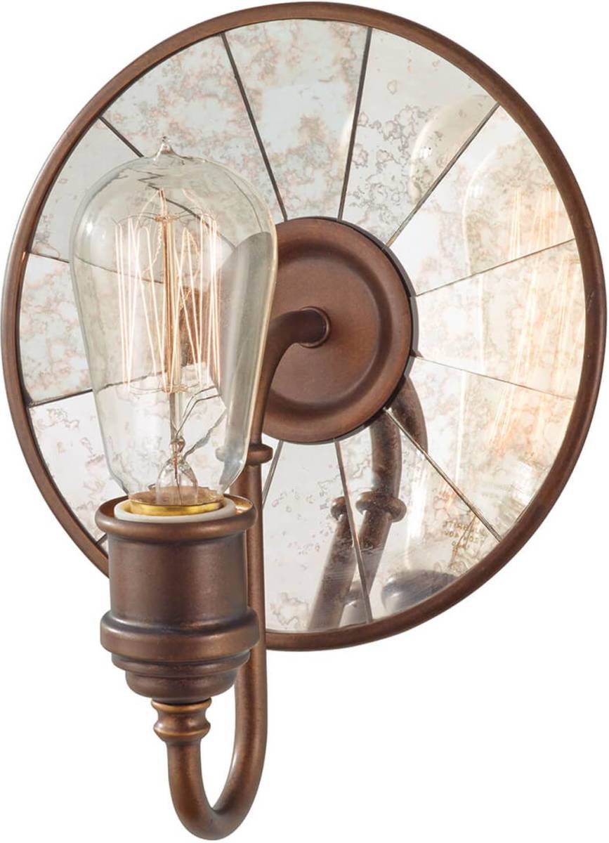 FEISS Wandlamp Urban Renewal met spiegelglas in brons