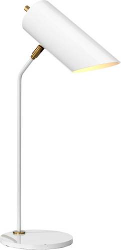 Elstead Tafellamp Quinto, wit/messing antiek