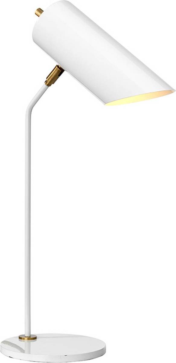 Elstead Tafellamp Quinto, wit/messing antiek