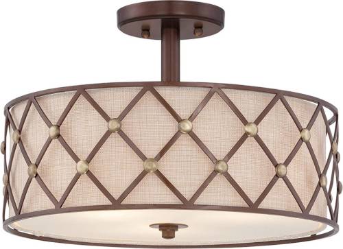 QUOIZEL Plafondlamp met afstand Brown Lattice